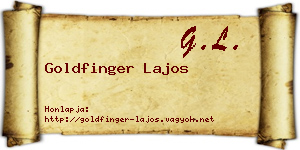 Goldfinger Lajos névjegykártya